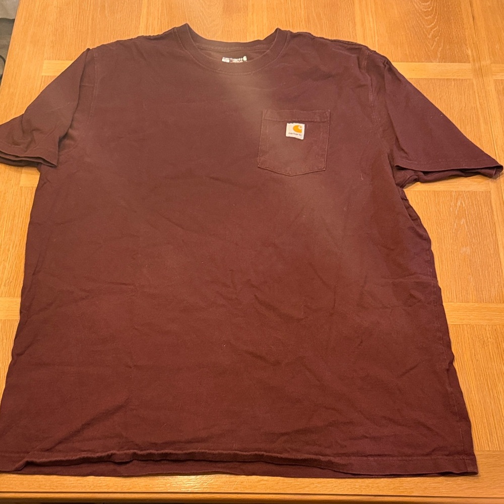 Carhartt Men's Burgundy Short Sleeve Pocket Tee